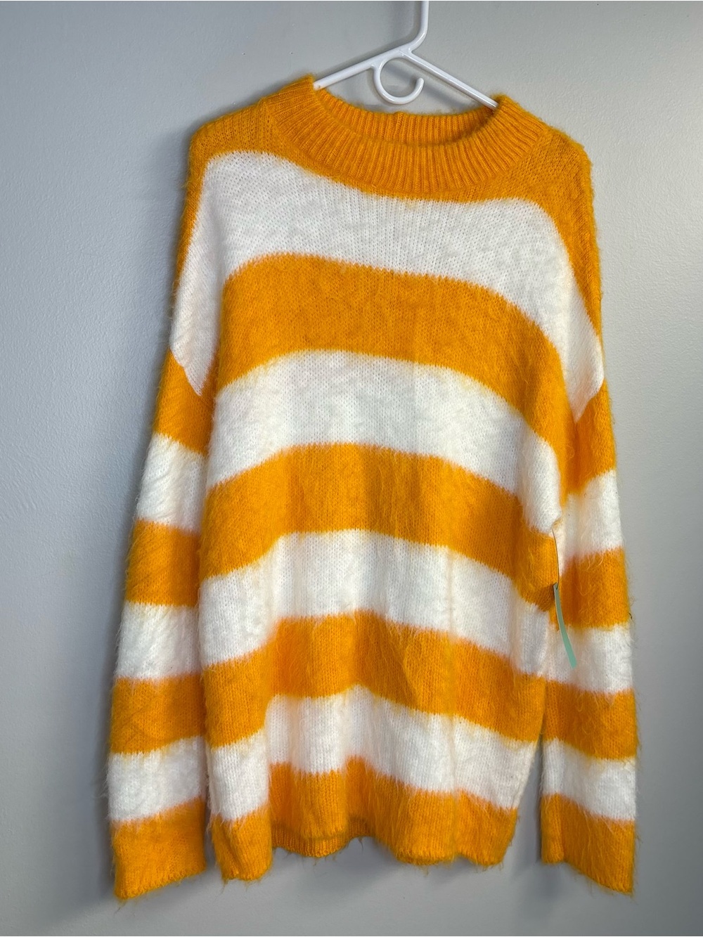 Abound Cozy Crewneck Sweater in Yellow & White Stripes